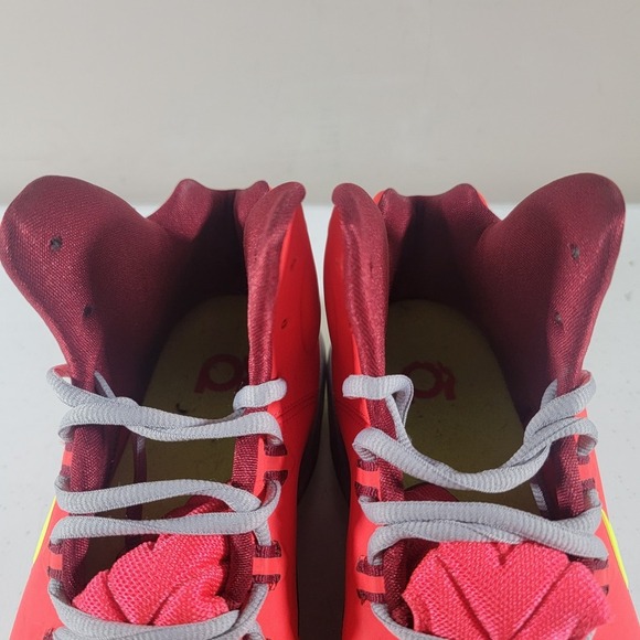Nike KD 5 DMV 554988 610 Size 10 Bright Crimson/Volt-Wolf Grey Basketball Shoes - Picture 9 of 11
